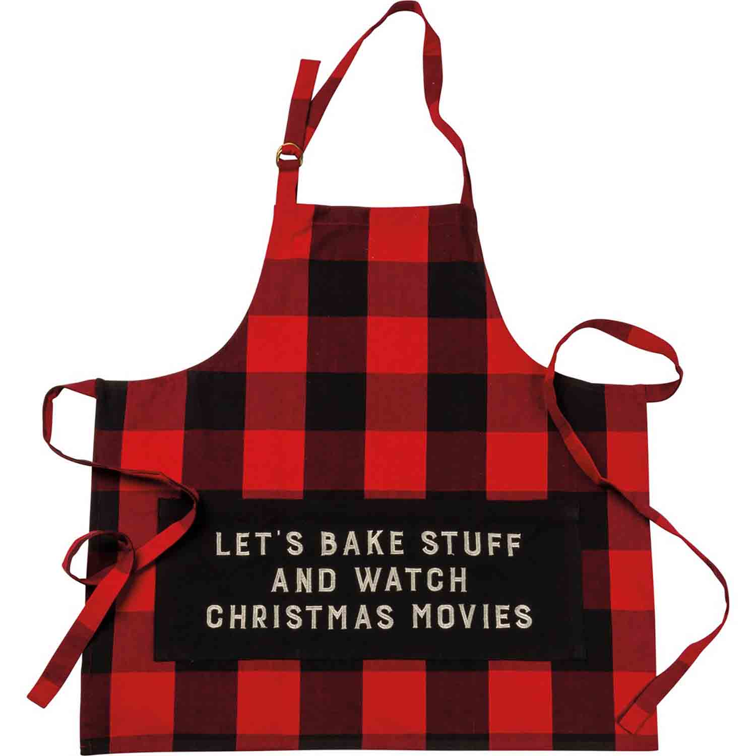 Let's Bake Stuff Buffalo Check Apron - Adult