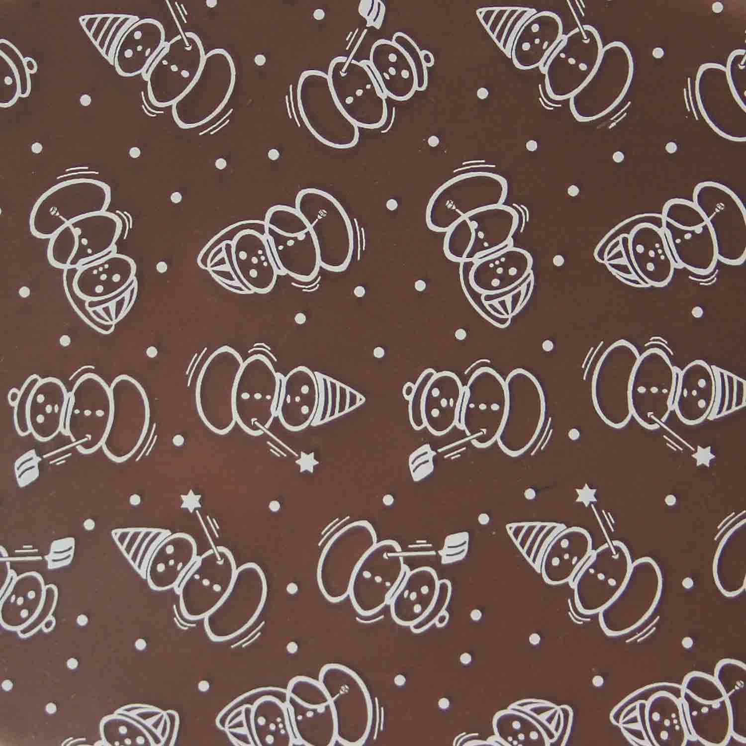 White Snowmen Chocolate Transfer Sheet