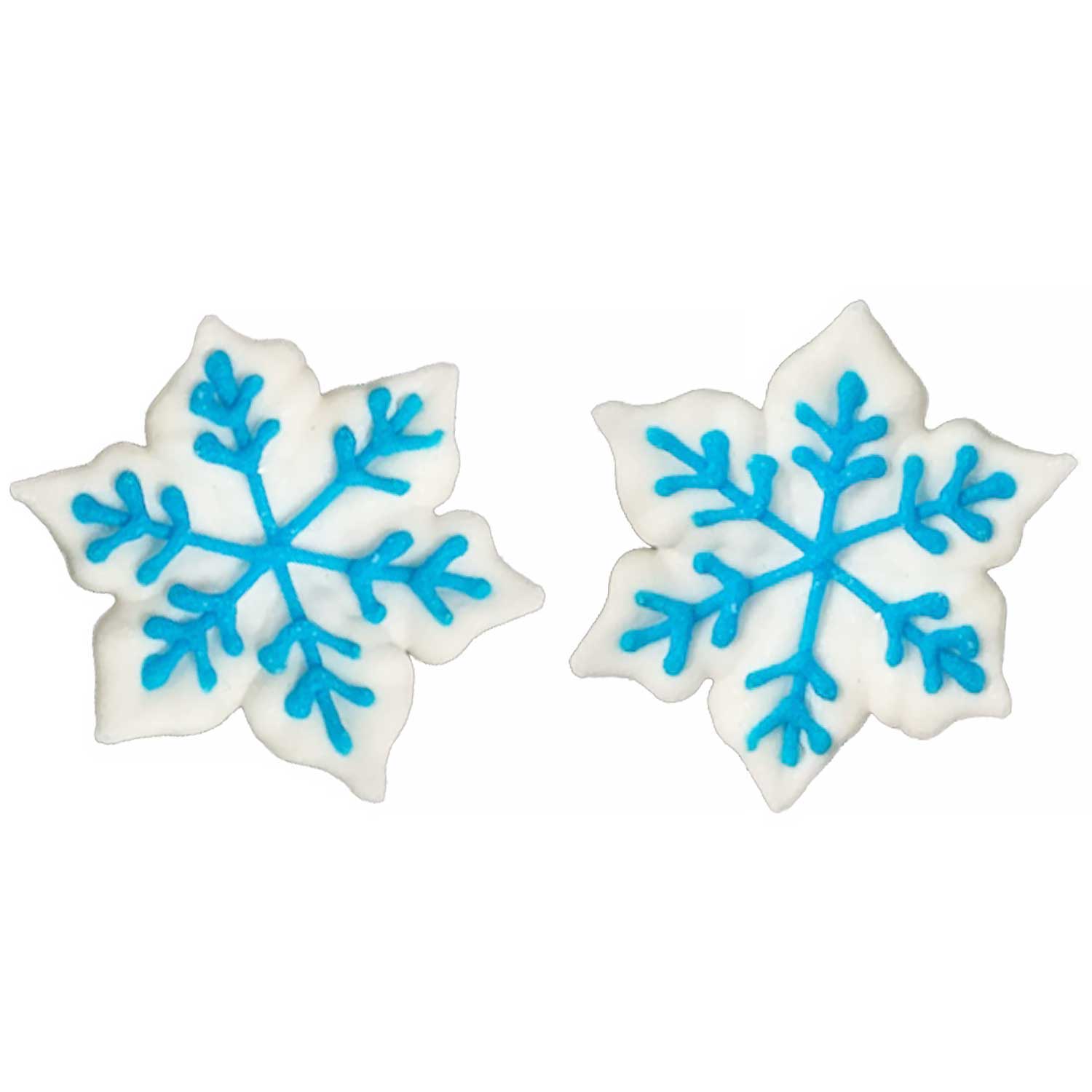Snowflakes with Blue Trim Icing Decorations