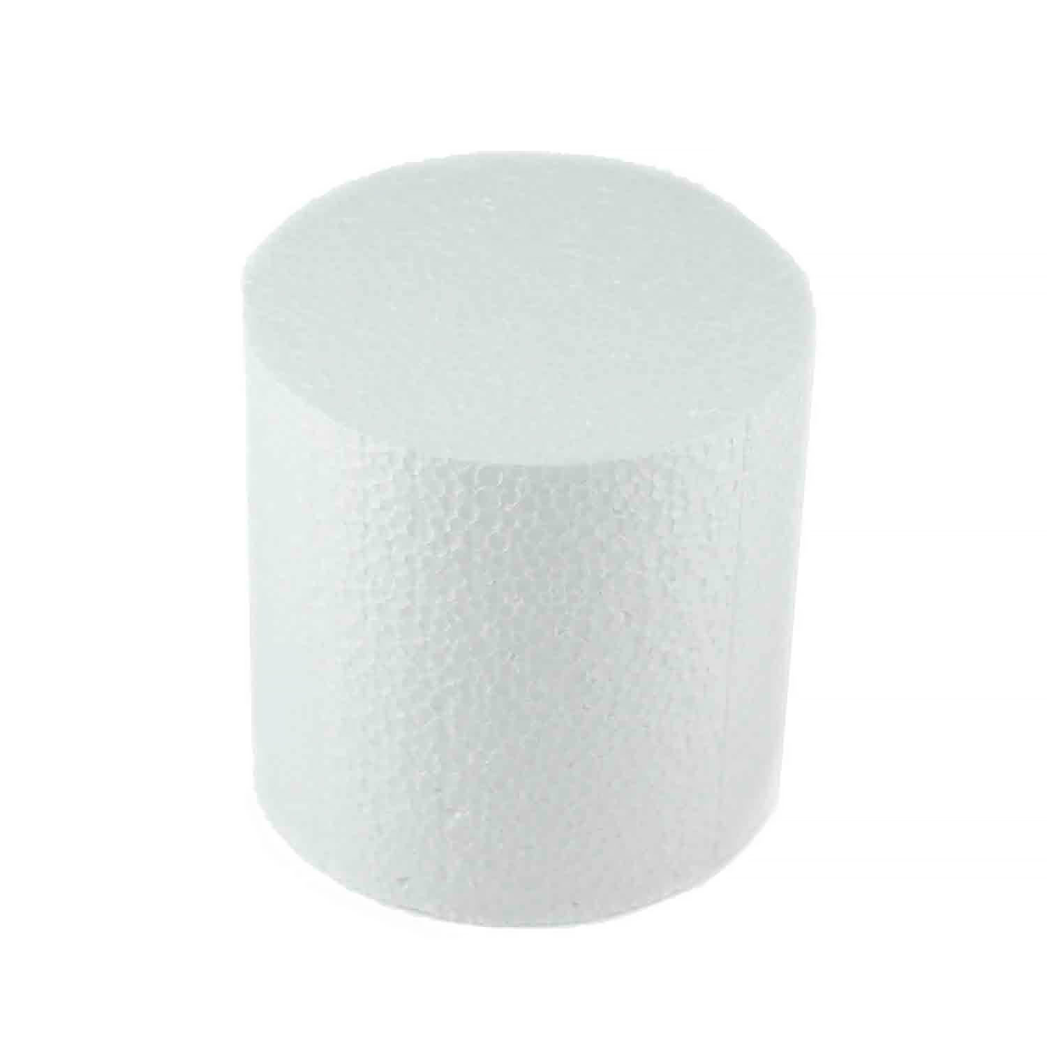 4" x 4" Round White Styrofoam Cake Dummy