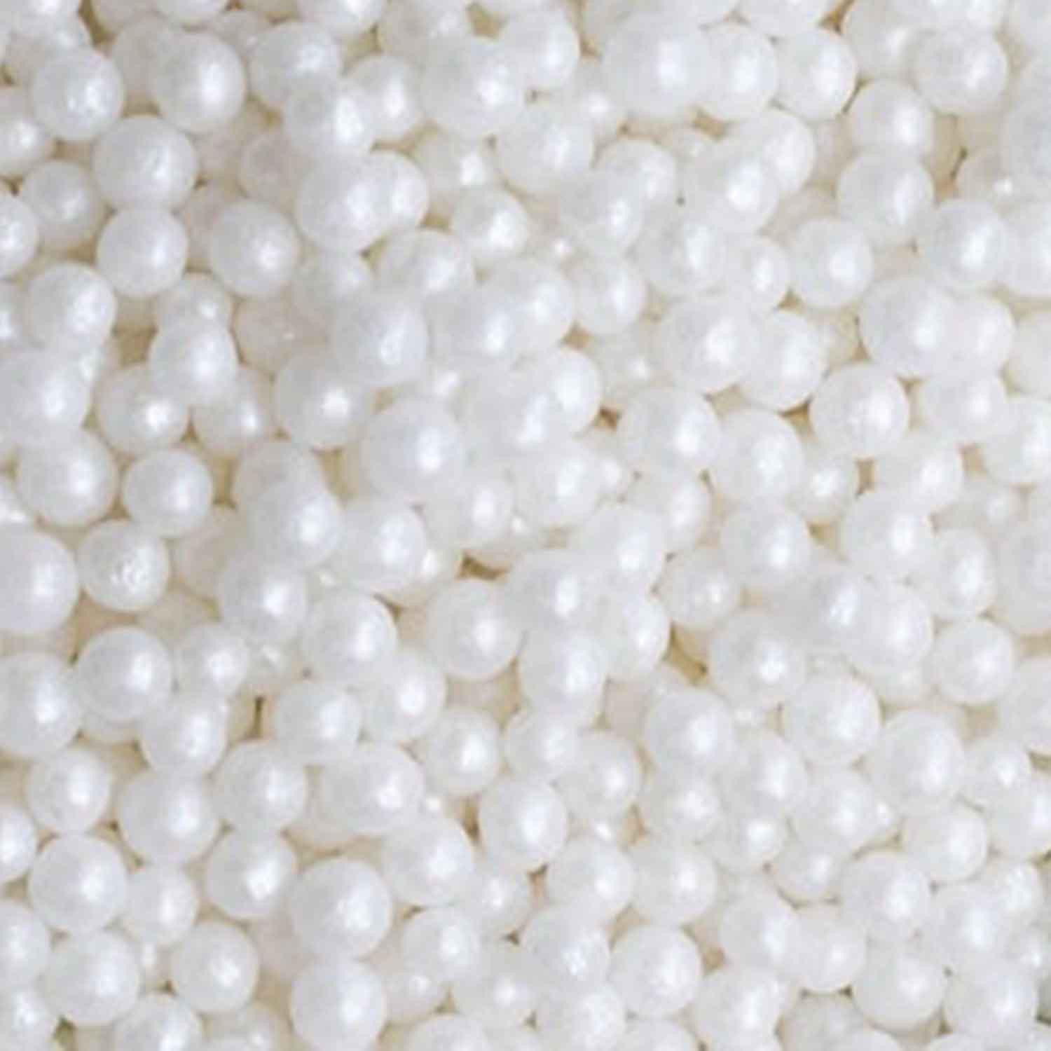 White Pearl 10mm Edible Sugar Pearls/ Dragée Balls - 50g