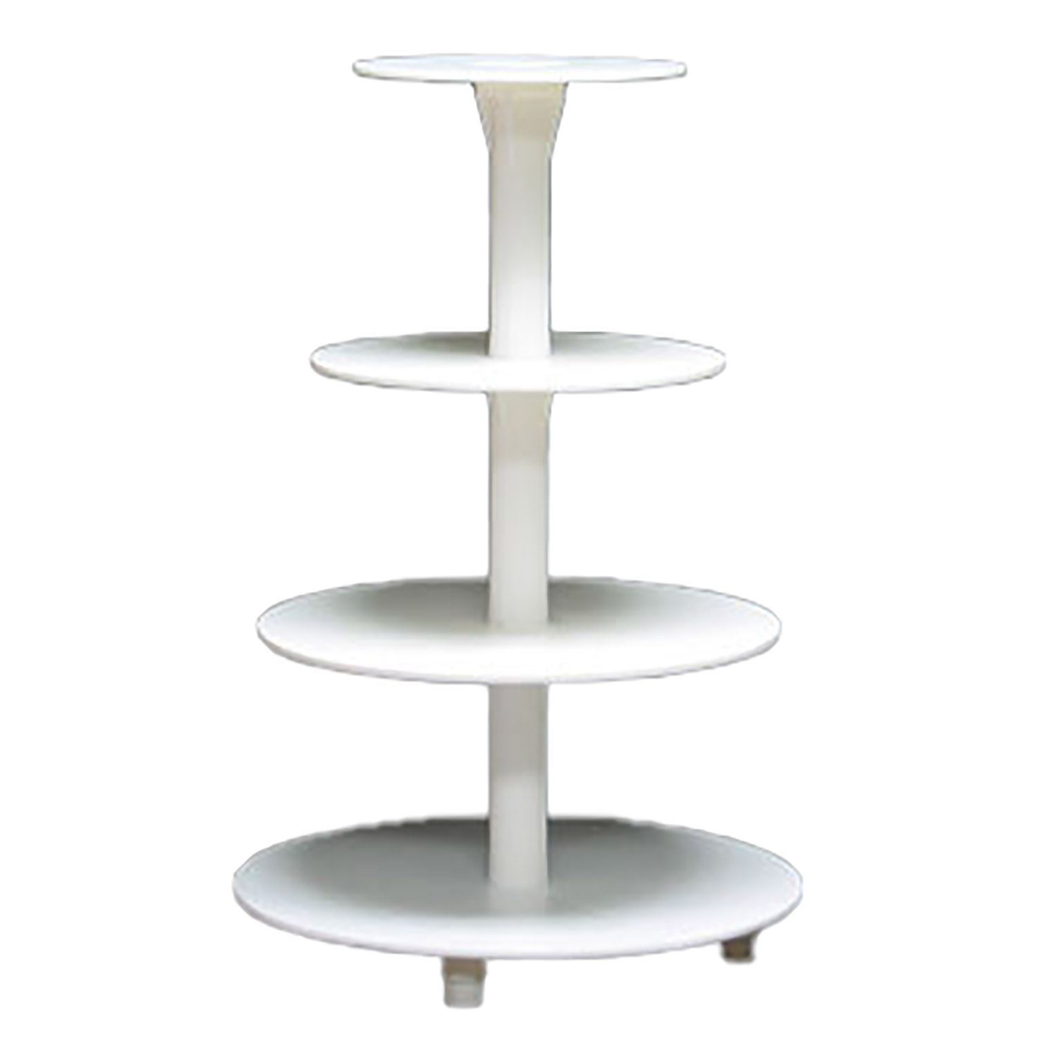 White 4 Tier Plastic Cupcake Stand