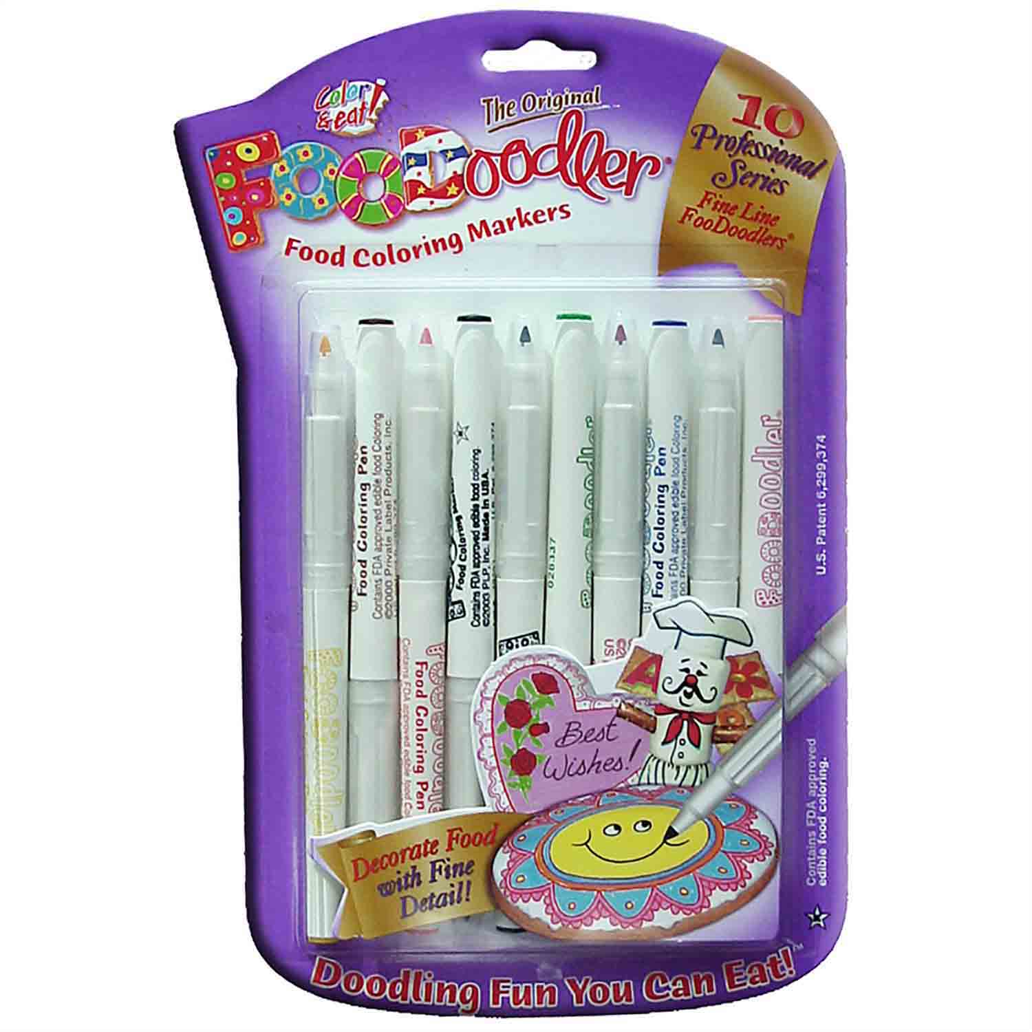 Foodoodler Food Coloring Markers - 10 Colors - Kosher