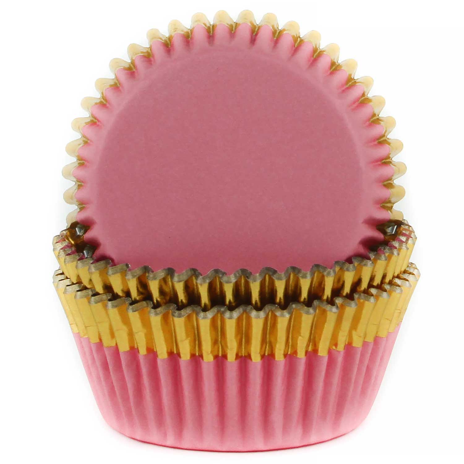 Pink w/ Gold Trim Cupcake Liners