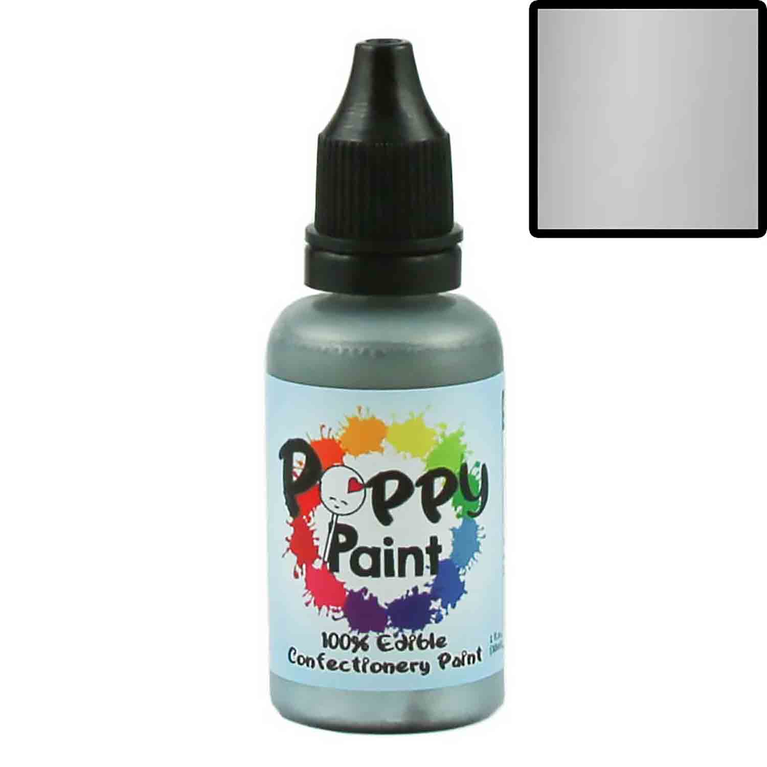 Silver Pearlescent 100% Edible Confectionery Paint