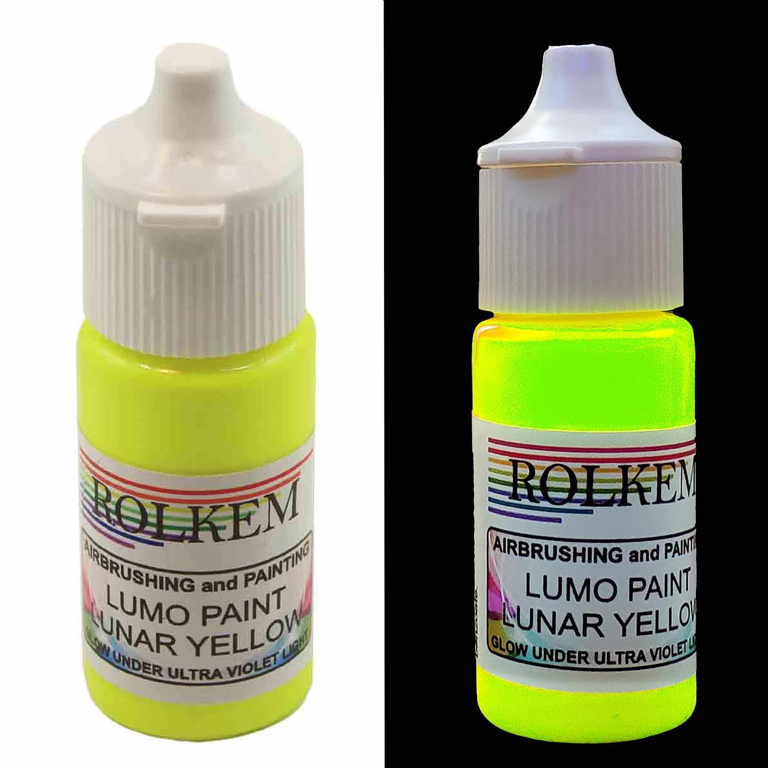 Rolkem Lunar Yellow Purple Lumo Sugarcraft Edible Cake Decorating Paint 15ml