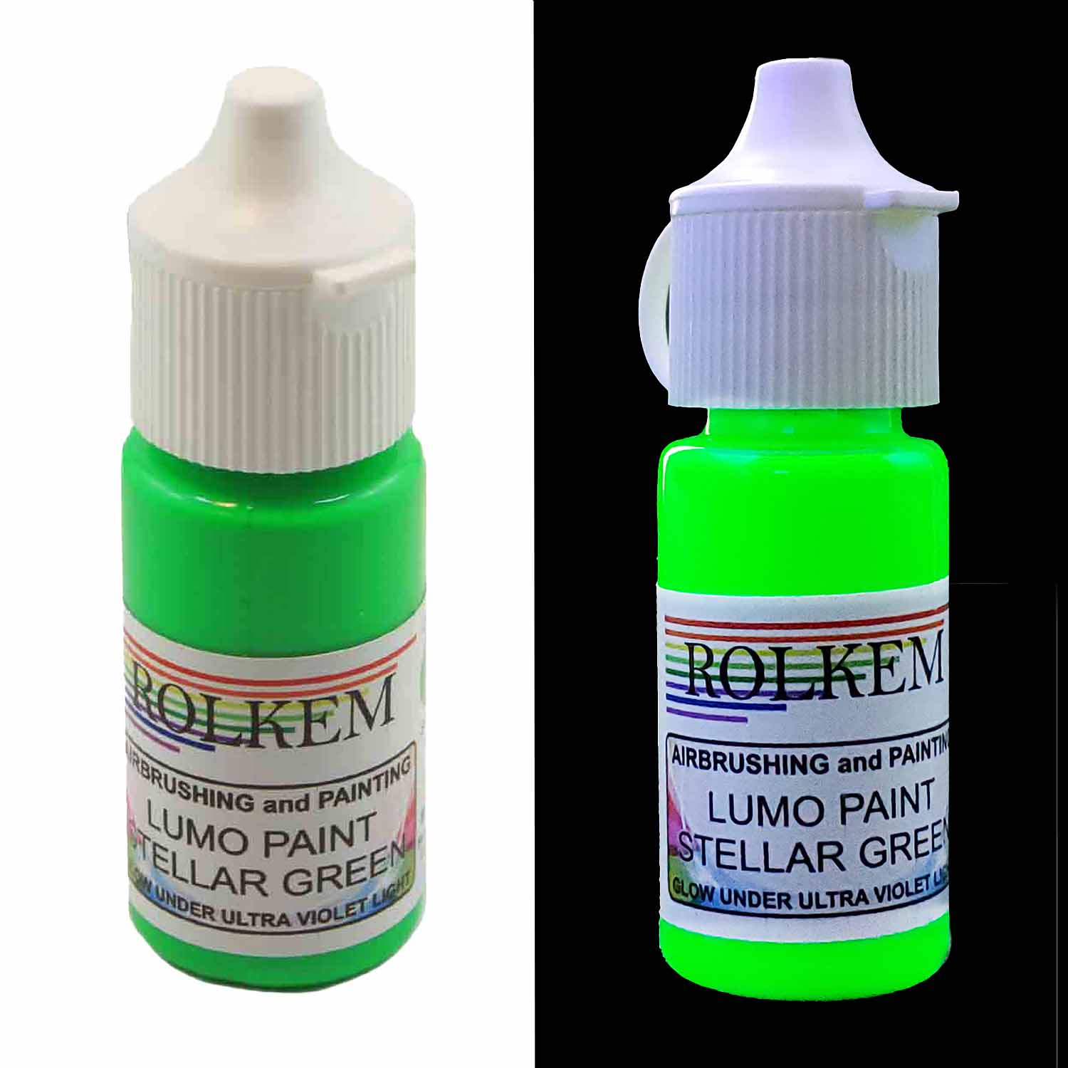 Lumo Glo Paint AND Airbrush Food Color GEL by Rolkem UV Glow in