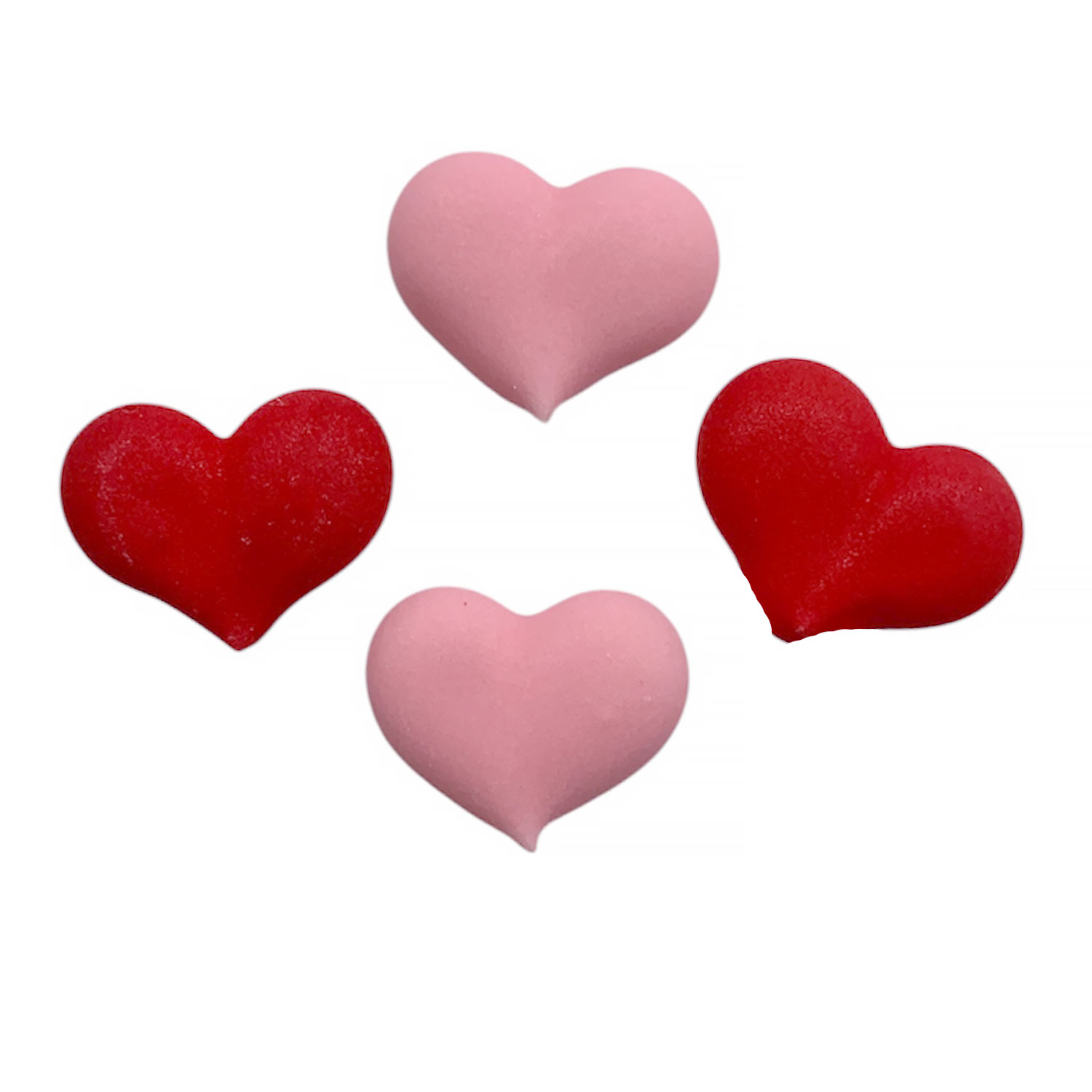 Mini Red and Pink Heart Icing Decorations