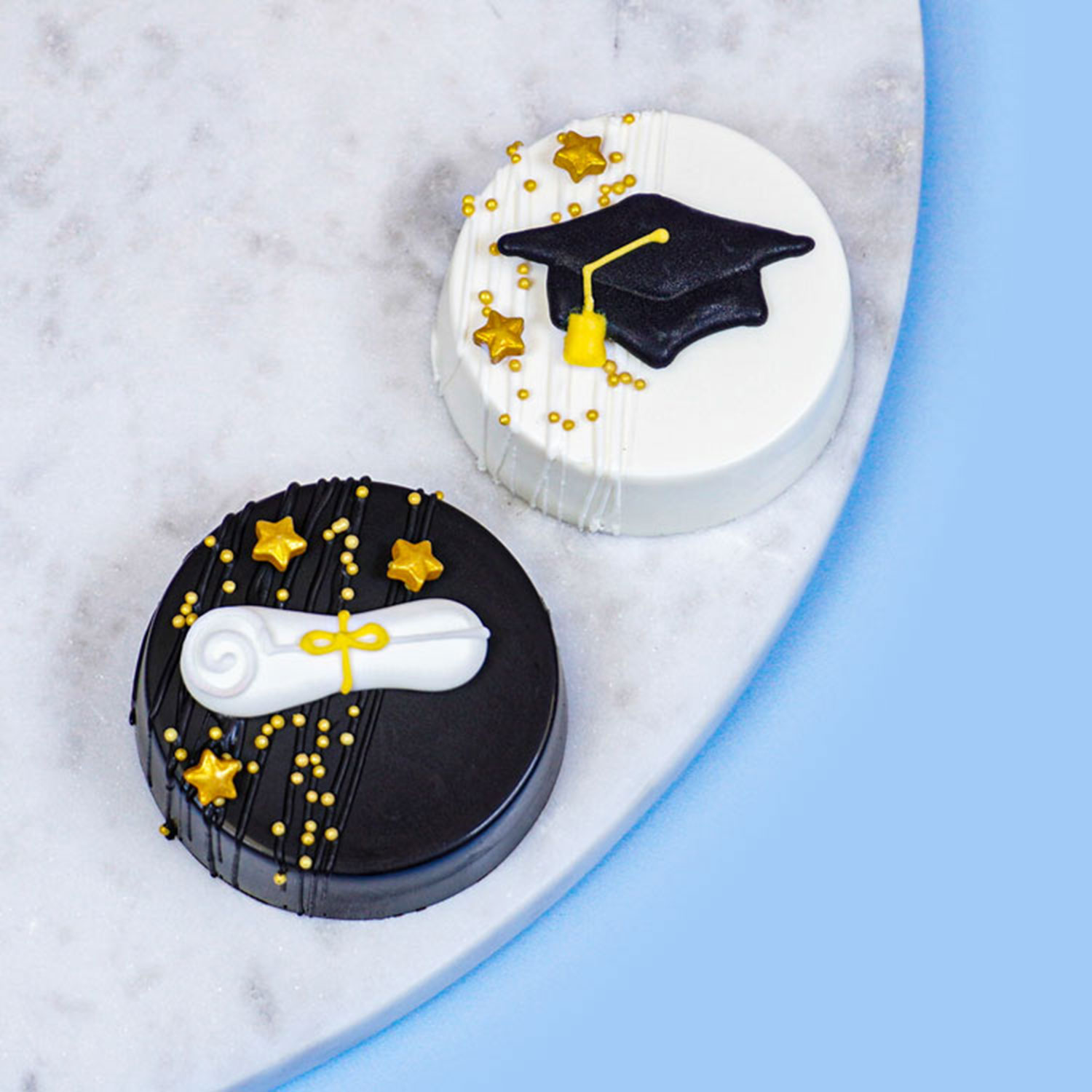Black Graduation Edible Cupcake Toppers