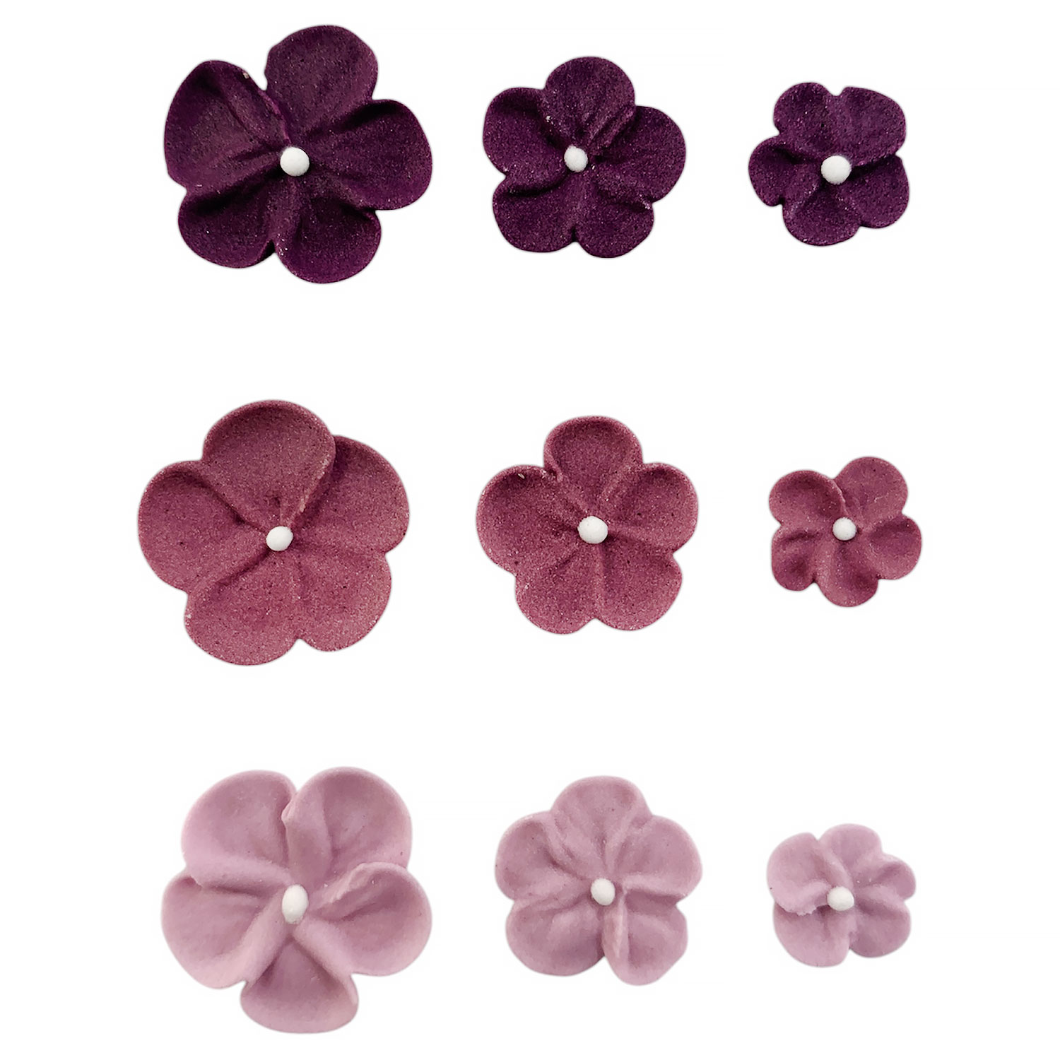Burgundy Flower Icing Decorations