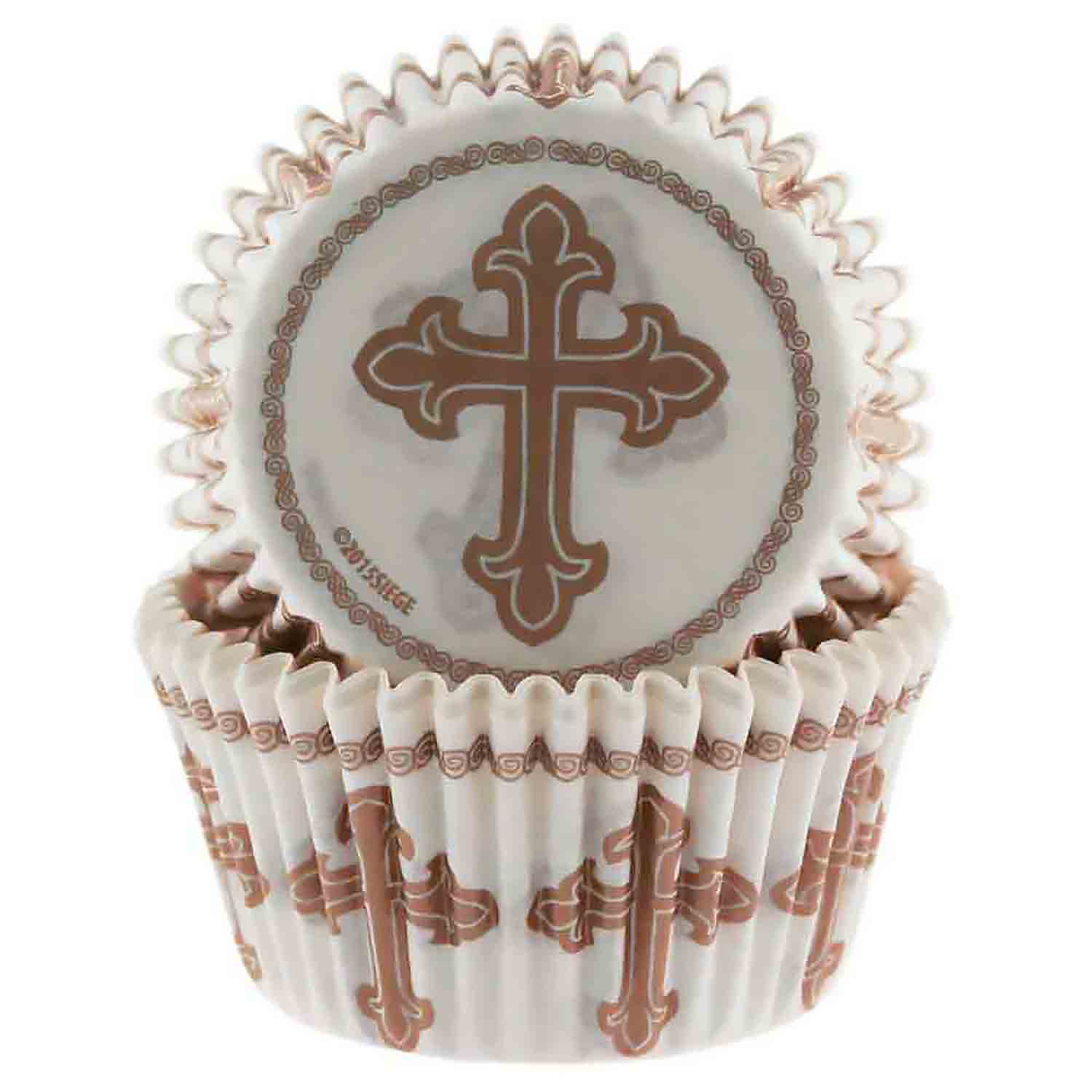 Gold Cross Standard Cupcake Liners