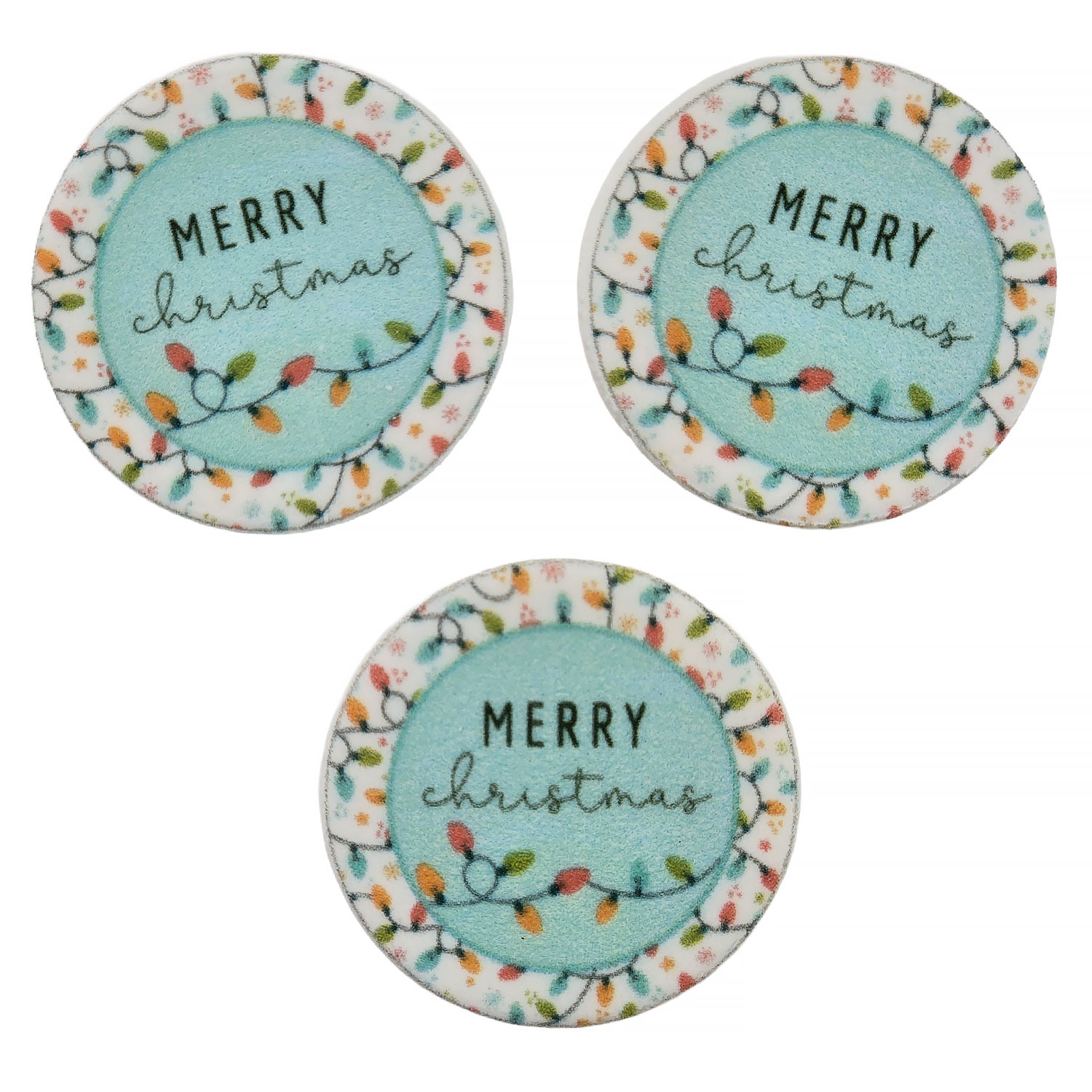 Merry Christmas Lights Edible Topper