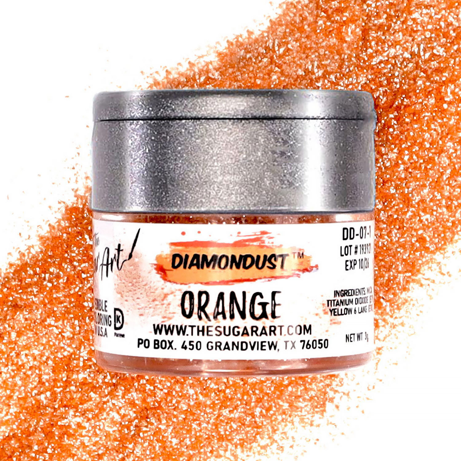 Orange Diamond Dust Edible Glitter