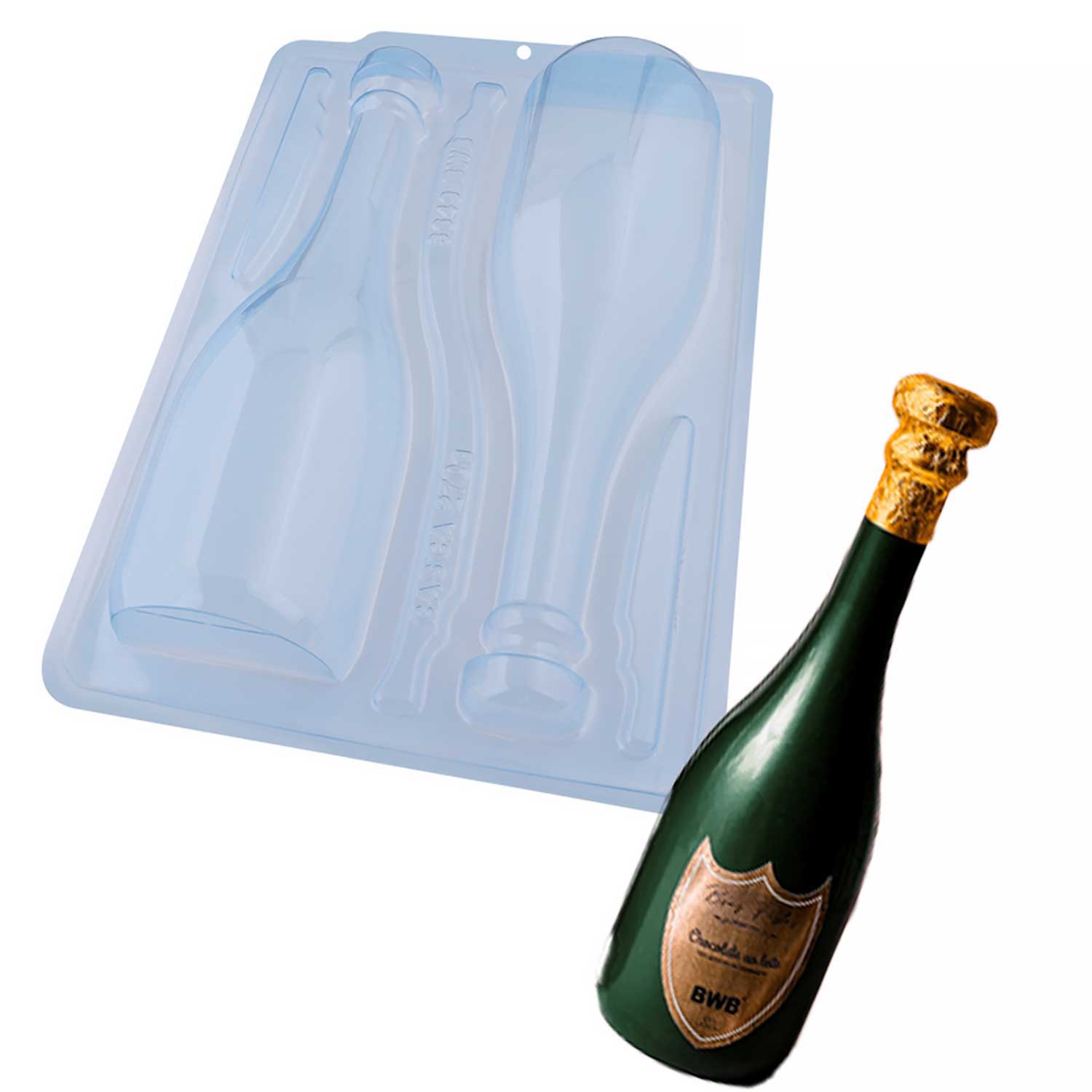 Champagne Bottle Three Part Chocolate Mold