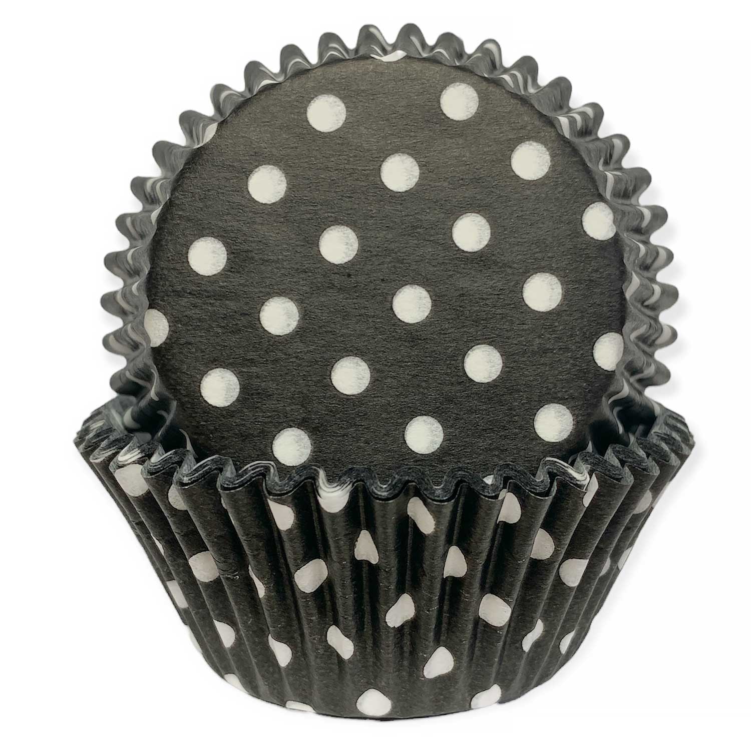 Black With White Dots Cupcake Liners