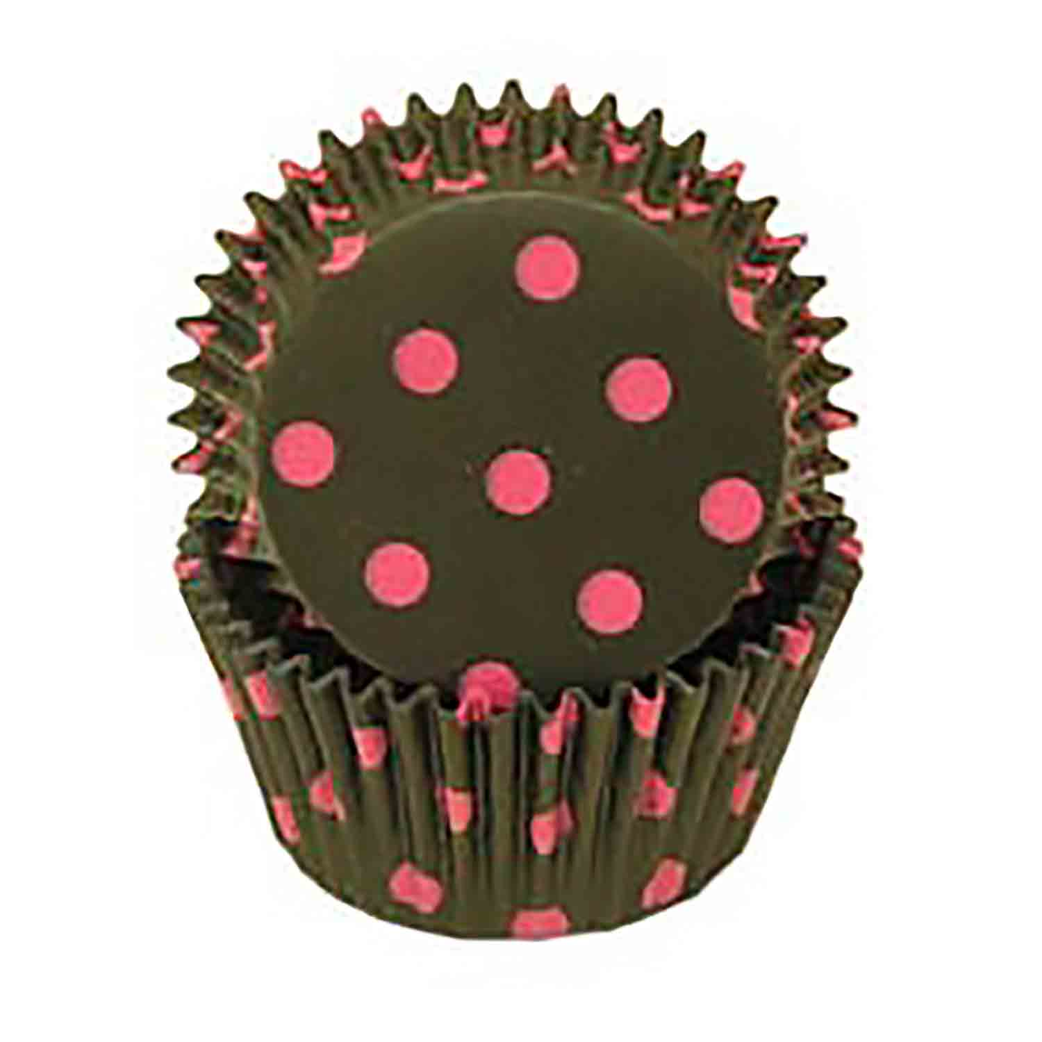 Black With Pink Dots Standard Baking Cups VIC4DOTBKPK Country
