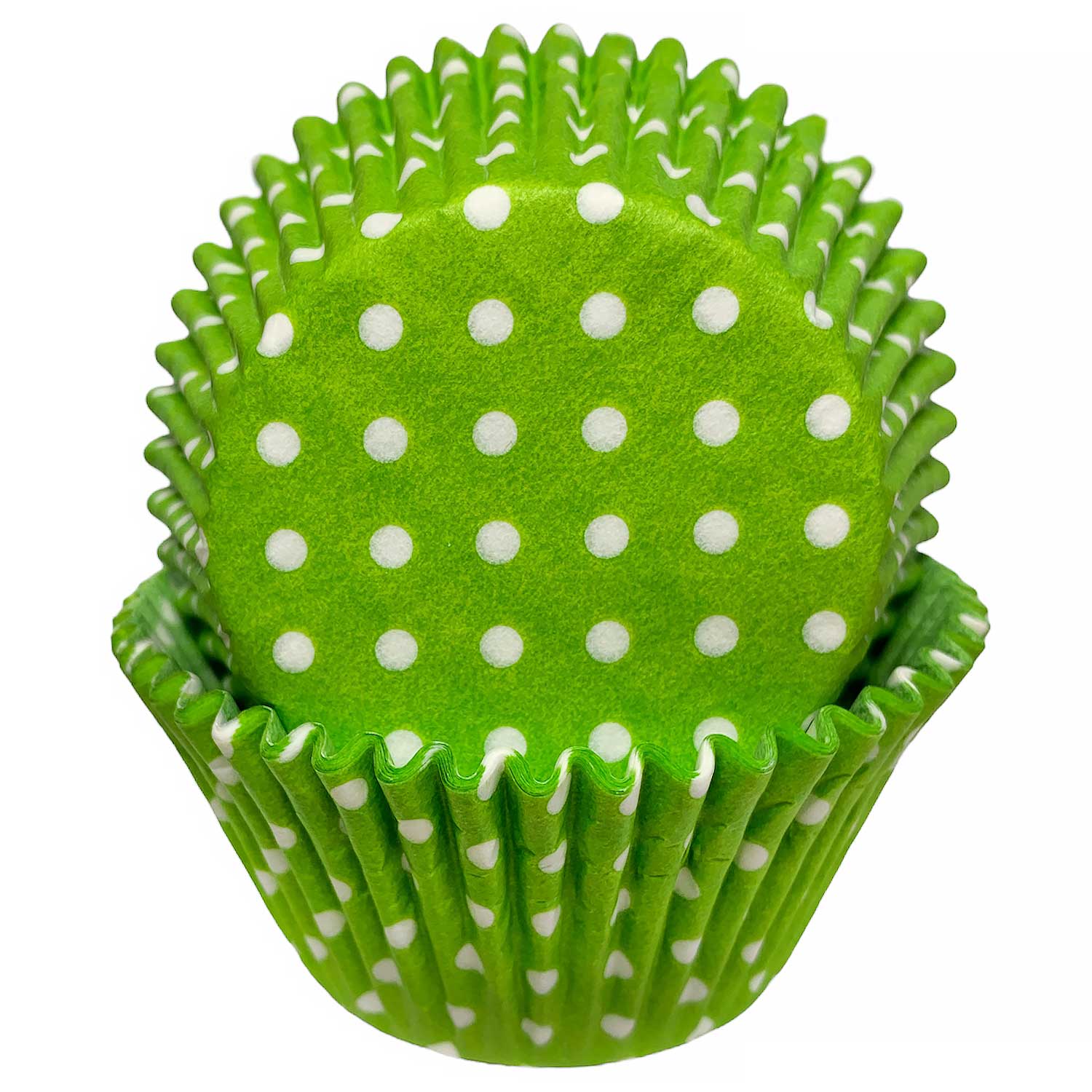 Lime Green Dot Jumbo Cupcake Liners