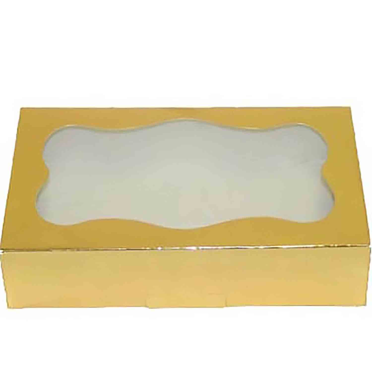 2 lb Gold Foil Cookie Box with Window