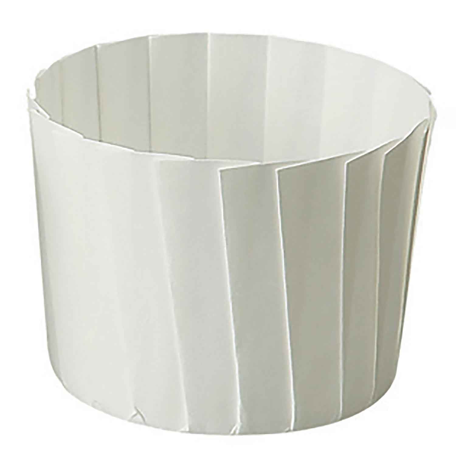 Pleated White Baking Cups - 5.1 oz