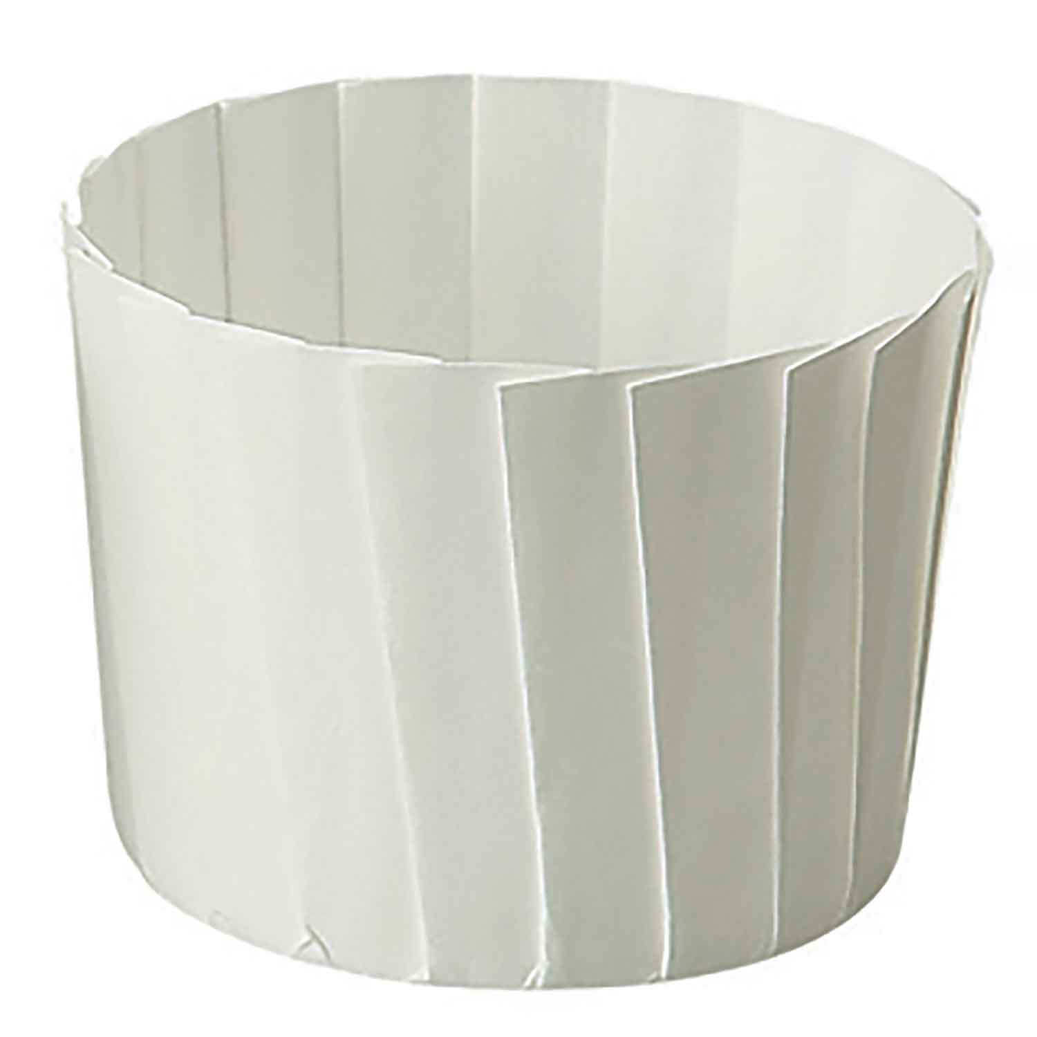 Pleated White Baking Cups - 5.1 oz