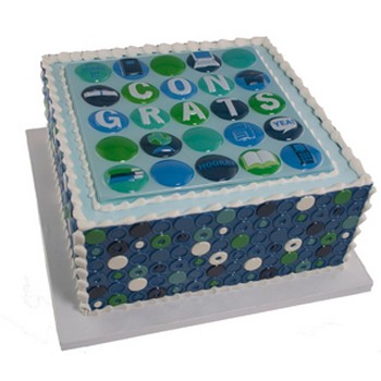 Blue Congrats Grad Cake
