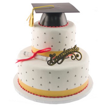 Classic Two Tier Graduation Cake