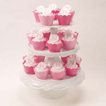 Pink Monogram Cupcakes