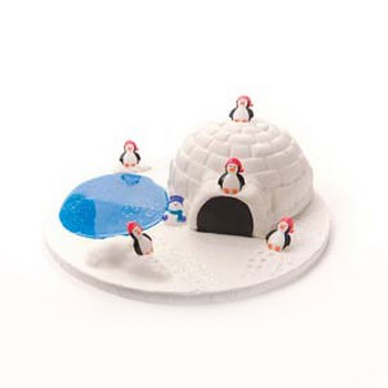 Igloo and Penguin Snow Scene Cake