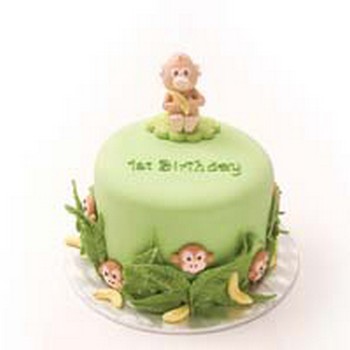 Monkeys and Bananas 1st Birthday Smash Cake