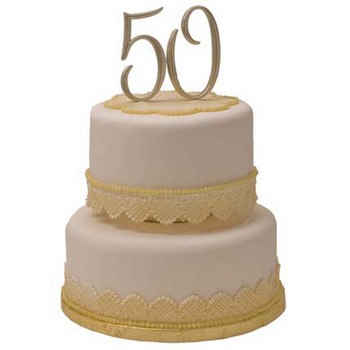 Golden Anniversary Tiered Cake