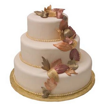 Fall Leaves Wedding Cake