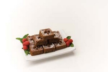Brownie Bites with Fresh Raspberries