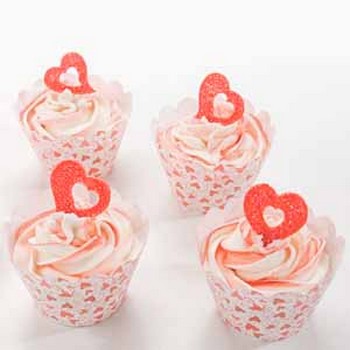 Glitter Heart Cupcakes