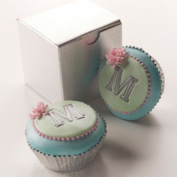 Monogram Cupcakes in Pink Silver Blue