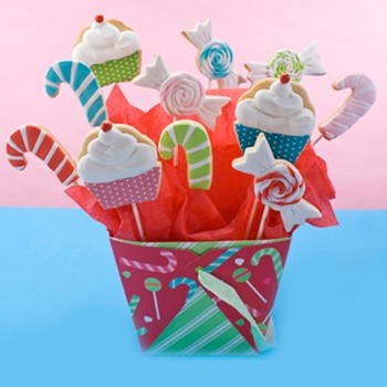 Christmas Cupcake Cookie Bouquet