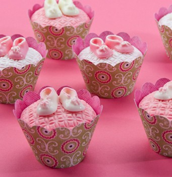 Quilt and Booties Cupcakes