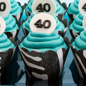 40th Birthday Zebra Cupcakes