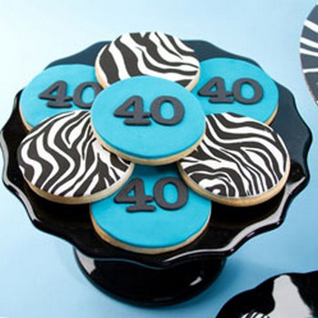 40th Birthday Zebra Cookies