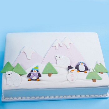 Playful Penguin Winter Cake