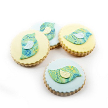 Blue and Yellow Sweet Bird Cookies