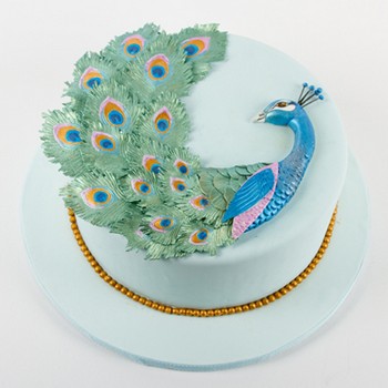 Round Peacock Cake
