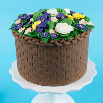 Basket of Flowers Cake