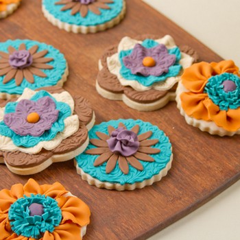 Fabric Flower Cookies
