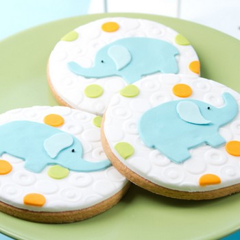 Baby Elephant Fondant Cookies