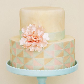 Elegant Triangles with Peony Cake