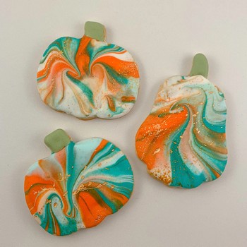 Marble Royal Icing Pumpkins