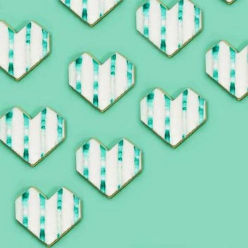 Geometric Heart Buttercream Cookies