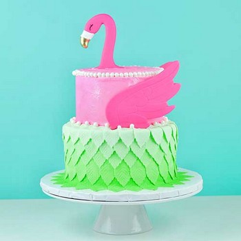 Flamingo Leaf Cake