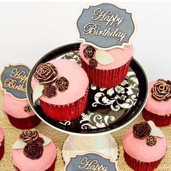 Elegant Birthday Cupcakes