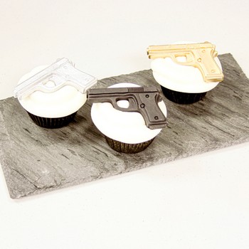 Metallic Gun Cupcakes